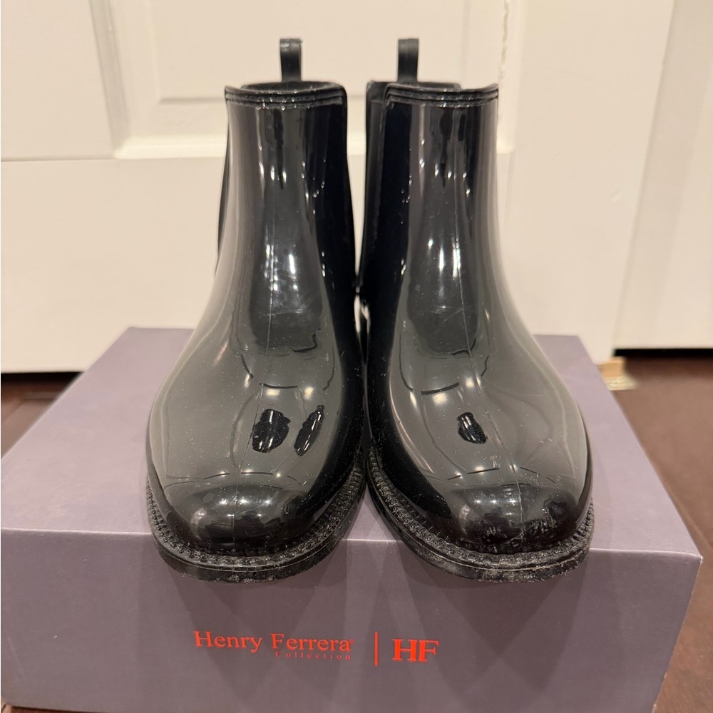 Henry Ferrera Shiny/Glossy Black Rain Boots